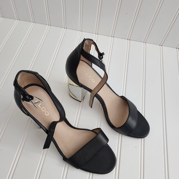 ALDO Black Metallic Heel - Size 7 - Picture 14 of 15